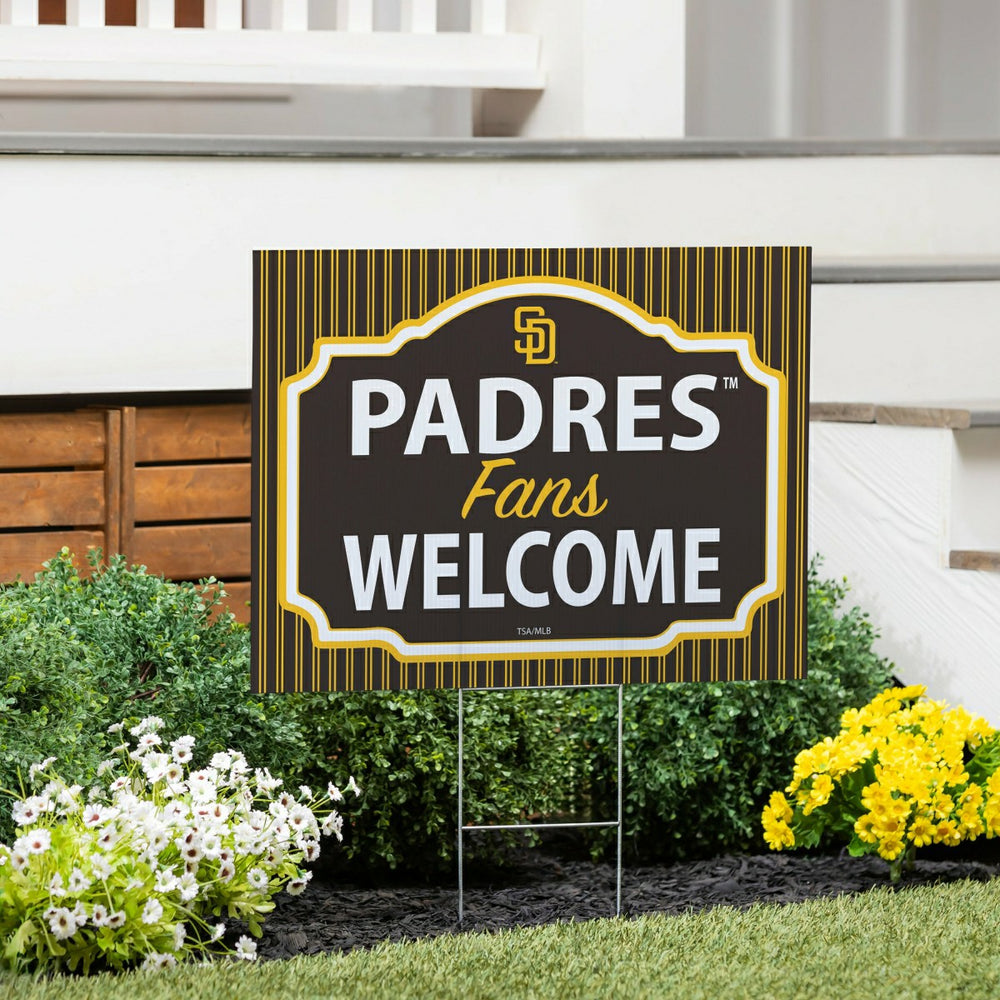 San Diego Padres Coroplast Yard Sign, "Fans Welcome" - MLB Home