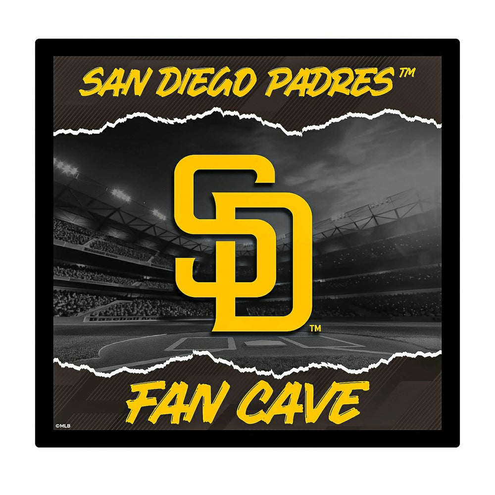 San Diego Padres 23"H x 23"L LED Wall Decor, Edgelite, Square - MLB Home