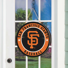 San Francisco Giants Round Door Décor with Hanging Rope, 18x18 - MLB Home
