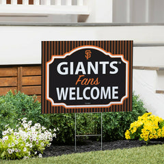 San Francisco Giants Coroplast Yard Sign, "Fans Welcome" - MLB Home