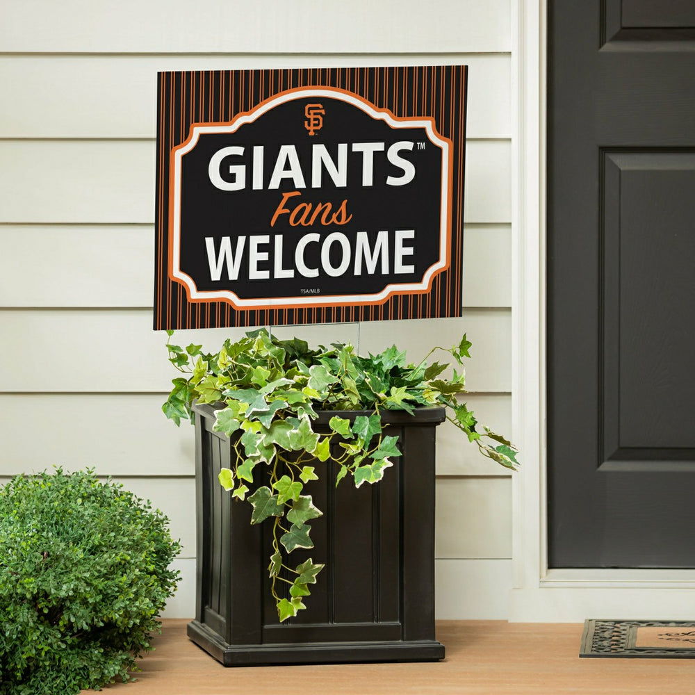 San Francisco Giants Coroplast Yard Sign, "Fans Welcome" - MLB Home