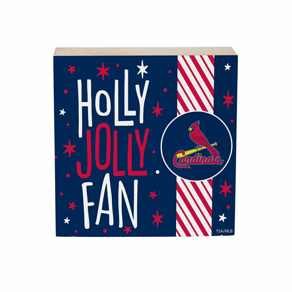 St Louis Cardinals Block, Holiday, 6x6 - MLB Home