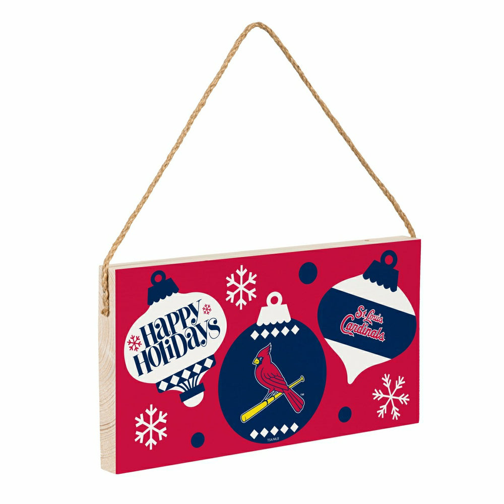 St Louis Cardinals Holiday Wood Wall Sign, 6x11 - MLB Home