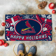 St Louis Cardinals Holiday PVC Mat, 28"x16" - MLB