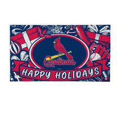 St Louis Cardinals Holiday PVC Mat, 28"x16" - MLB