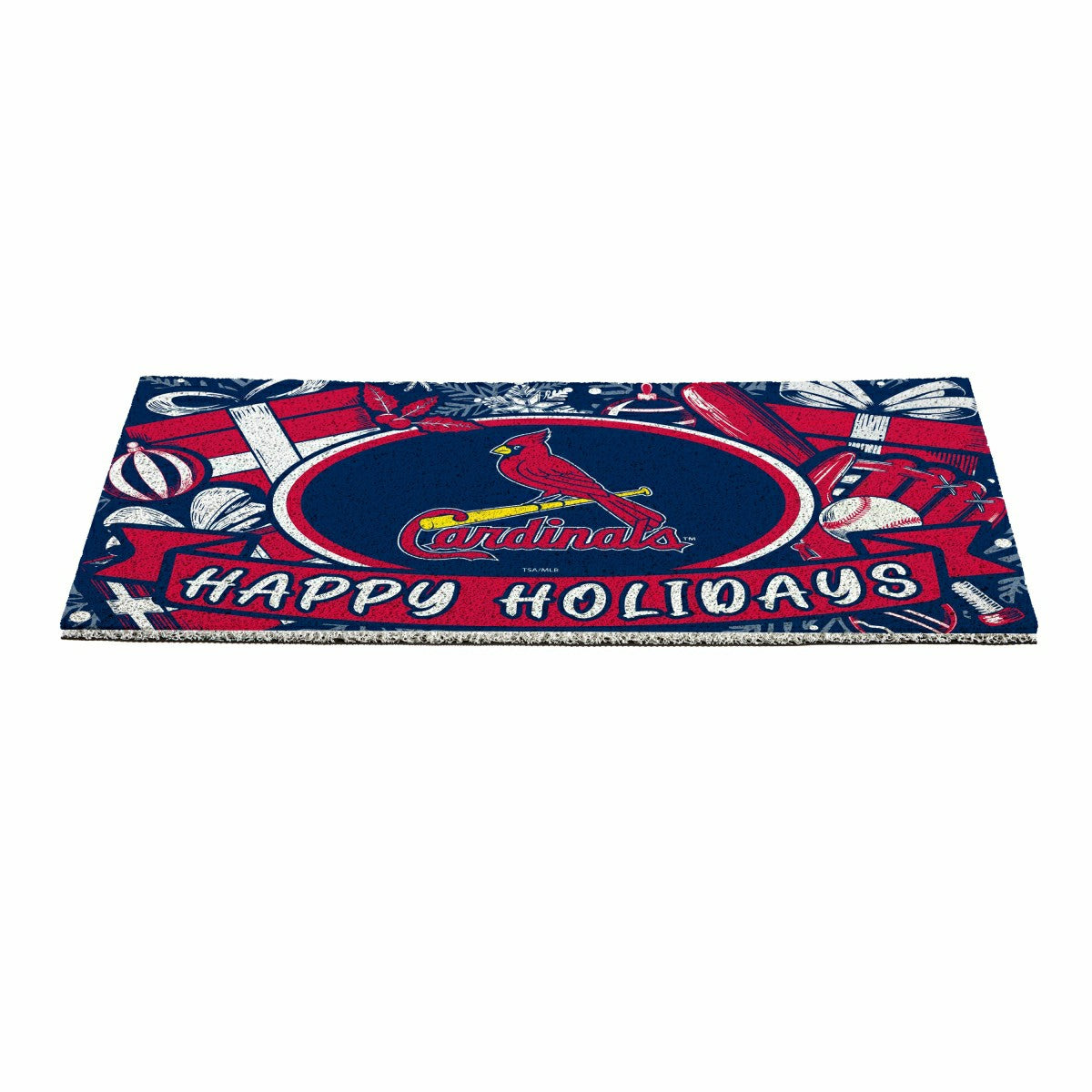 St Louis Cardinals Holiday PVC Mat, 28"x16" - MLB