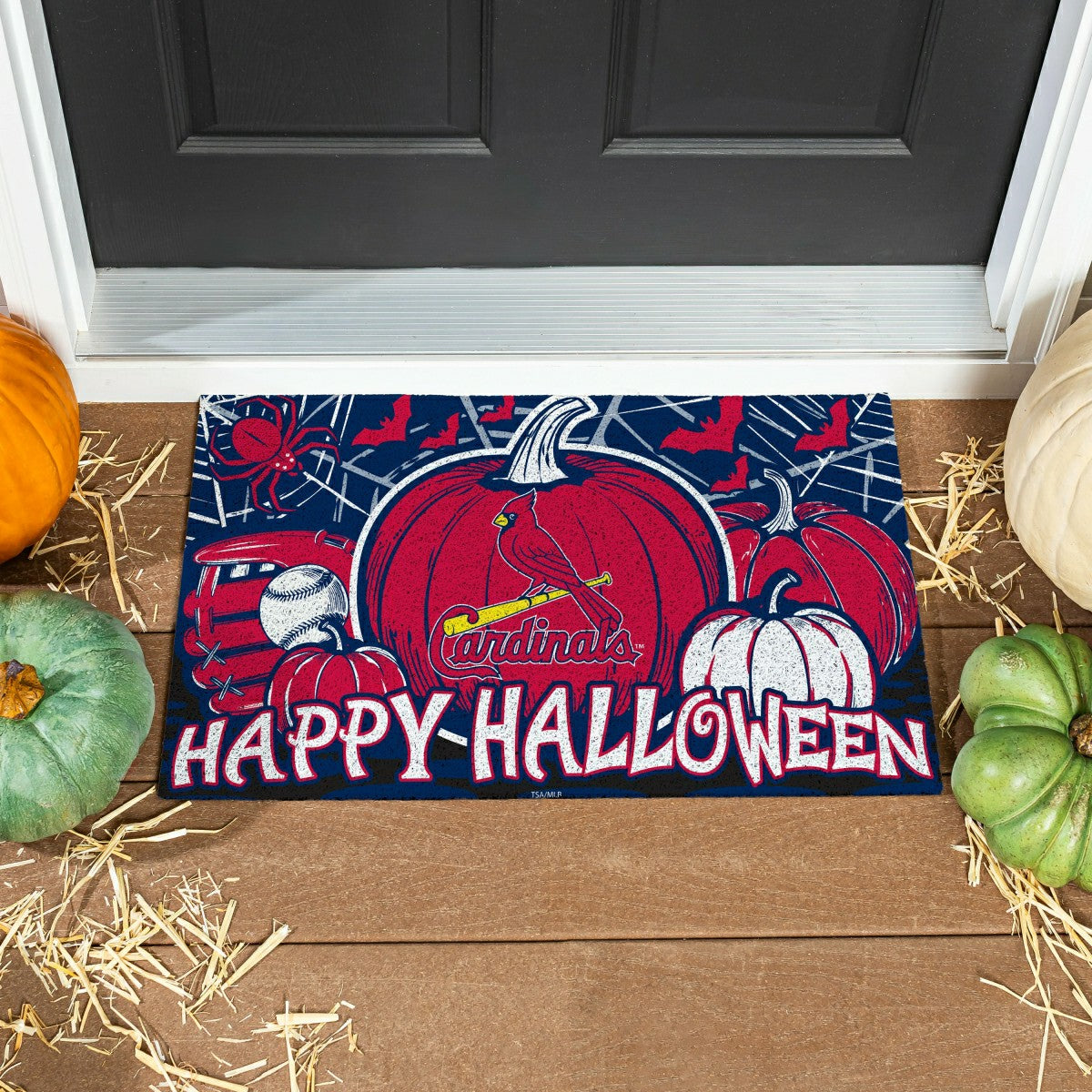St Louis Cardinals Halloween PVC Mat, 28"x16" - MLB
