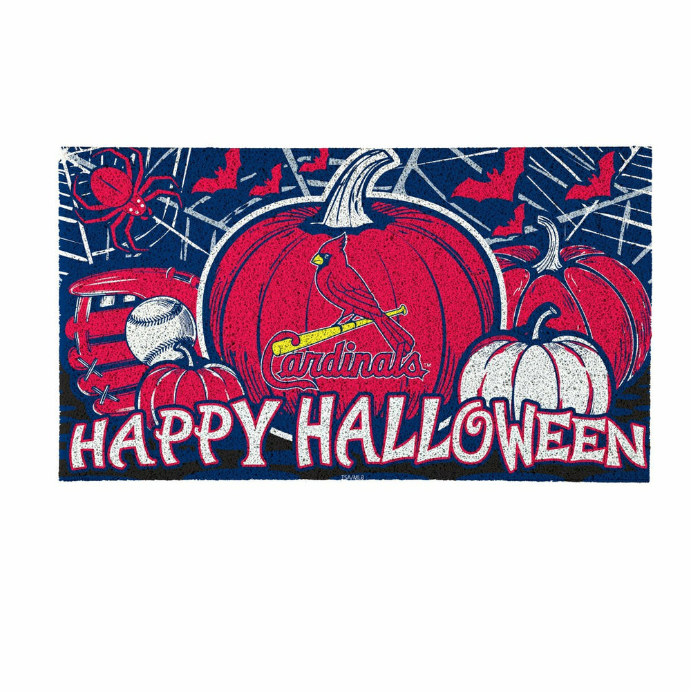 St Louis Cardinals Halloween PVC Mat, 28"x16" - MLB
