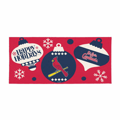 St Louis Cardinals Holiday Flocked Coir Sassafras Switch Mat, 22"x10" - MLB