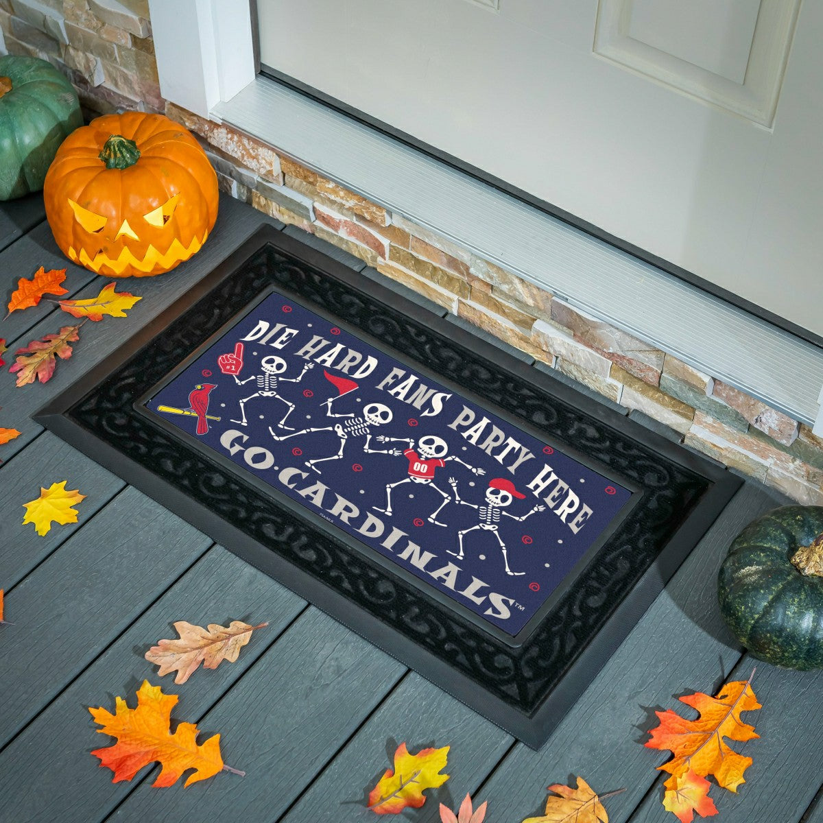 St Louis Cardinals Flocked Coir Halloween Sassafras Switch Mat, 22"x10 - MLB