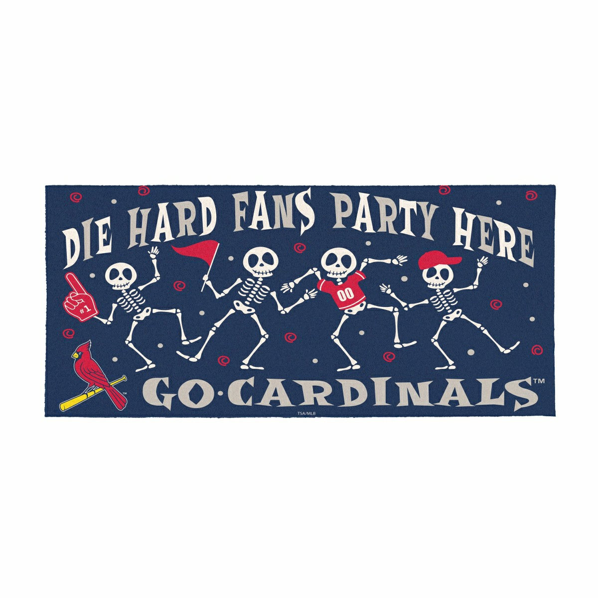 St Louis Cardinals Flocked Coir Halloween Sassafras Switch Mat, 22"x10 - MLB