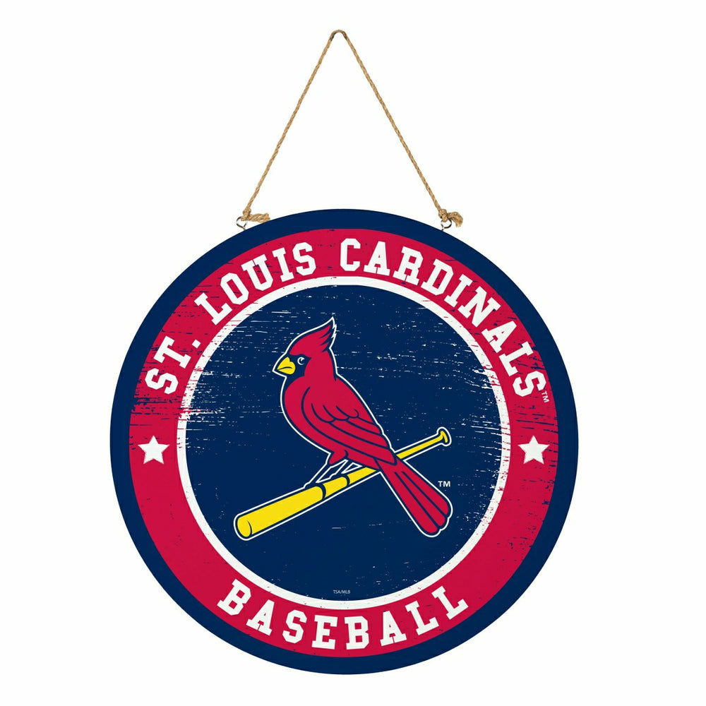 St Louis Cardinals Round Door Décor with Hanging Rope, 18x18 - MLB Home