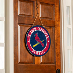 St Louis Cardinals Round Door Décor with Hanging Rope, 18x18 - MLB Home