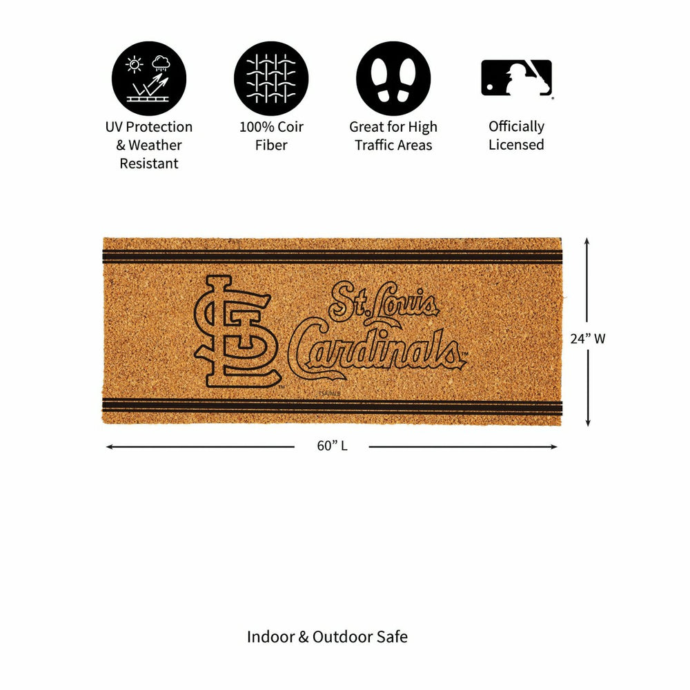 St Louis Cardinals Extra Large One Color Coir Mat, 60"x24" - MLB