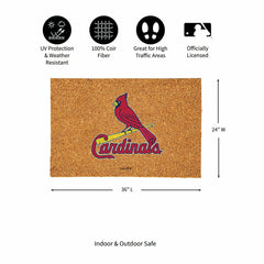 St Louis Cardinals Large Full Color Coir Mat, 36"x24" - MLB