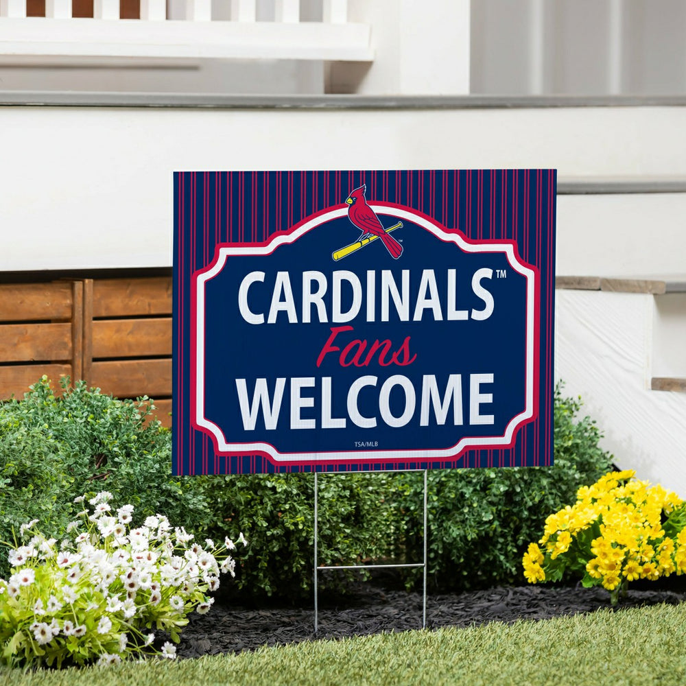 St Louis Cardinals Coroplast Yard Sign, "Fans Welcome" - MLB Home
