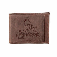 St Louis Cardinals Front Pocket Wallet w/ RFID Blocking Brown - MLB Home