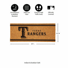 Texas Rangers Extra Large One Color Coir Mat, 60"x24" - MLB
