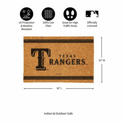 Texas Rangers Large One Color Coir Mat, 36"x24" - MLB