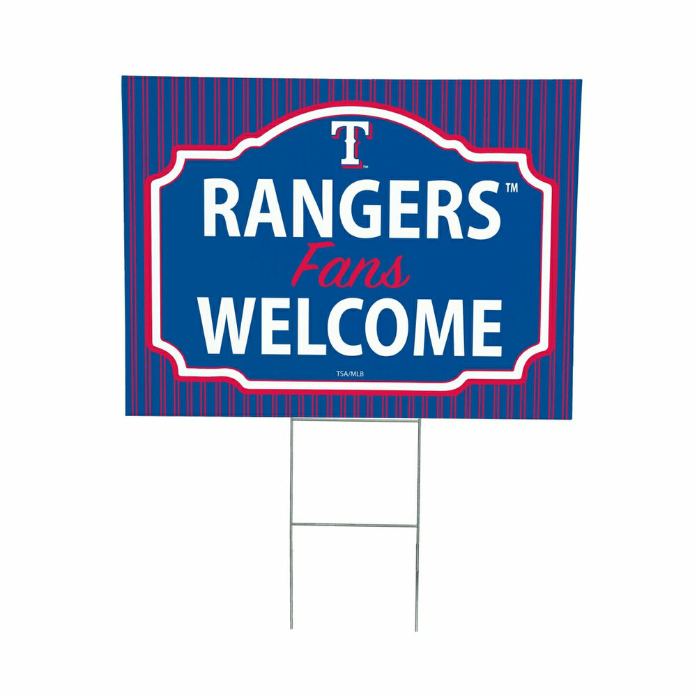 Texas Rangers Coroplast Yard Sign, "Fans Welcome" - MLB Home