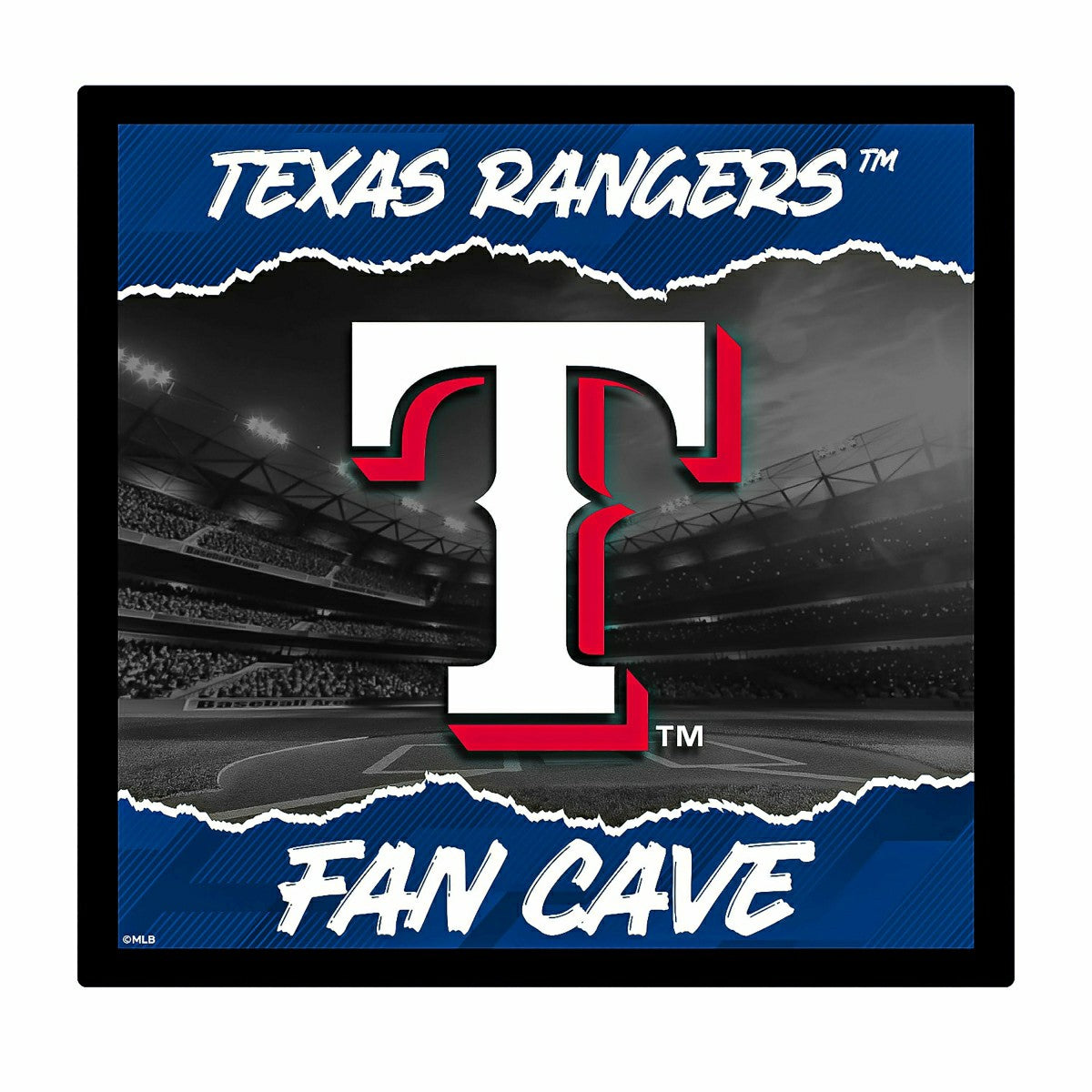 Texas Rangers 23"H x 23"L LED Wall Decor, Edgelite, Square - MLB Home
