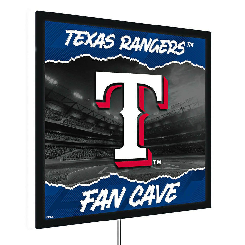 Texas Rangers 23"H x 23"L LED Wall Decor, Edgelite, Square - MLB Home