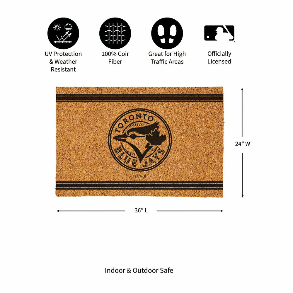 Toronto Blue Jays Large One Color Coir Mat, 36"x24" - MLB