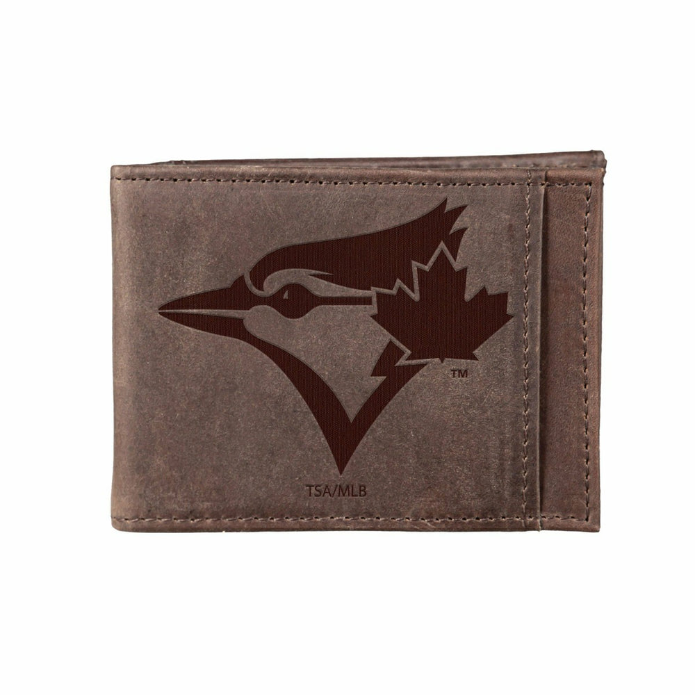 Toronto Blue Jays Front Pocket Wallet w/ RFID Blocking Brown - MLB Home