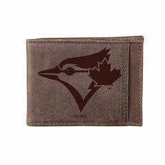 Toronto Blue Jays Front Pocket Wallet w/ RFID Blocking Brown - MLB Home