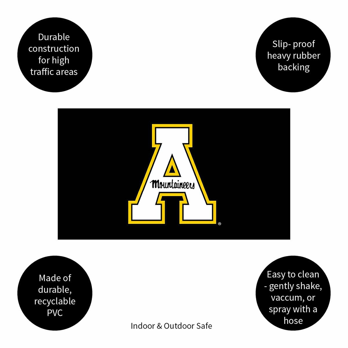 Full Color PVC Mat, 16" x 28", Appalachian State University - Collegiate