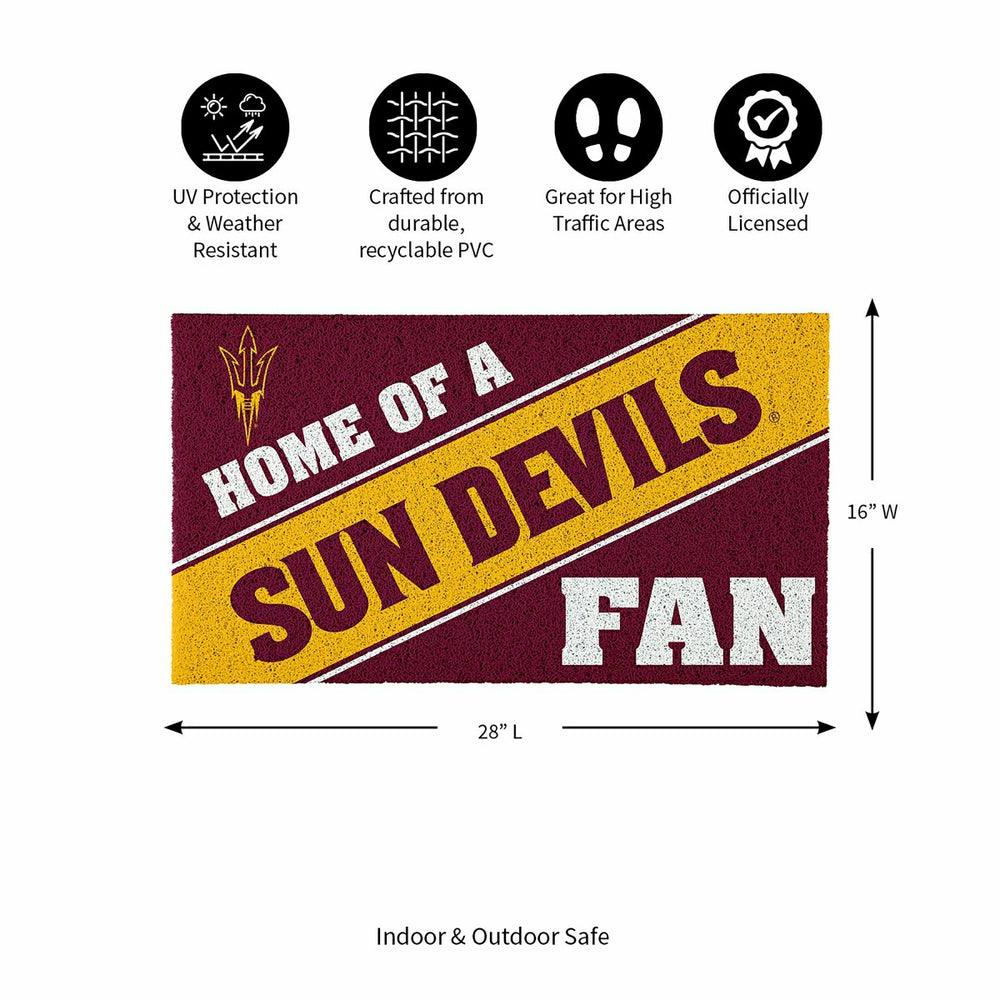 Arizona State University, PVC Mat COLOR, Home of a Fan - Collegiate
