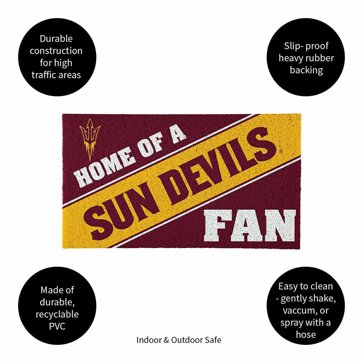 Arizona State University, PVC Mat COLOR, Home of a Fan - Collegiate
