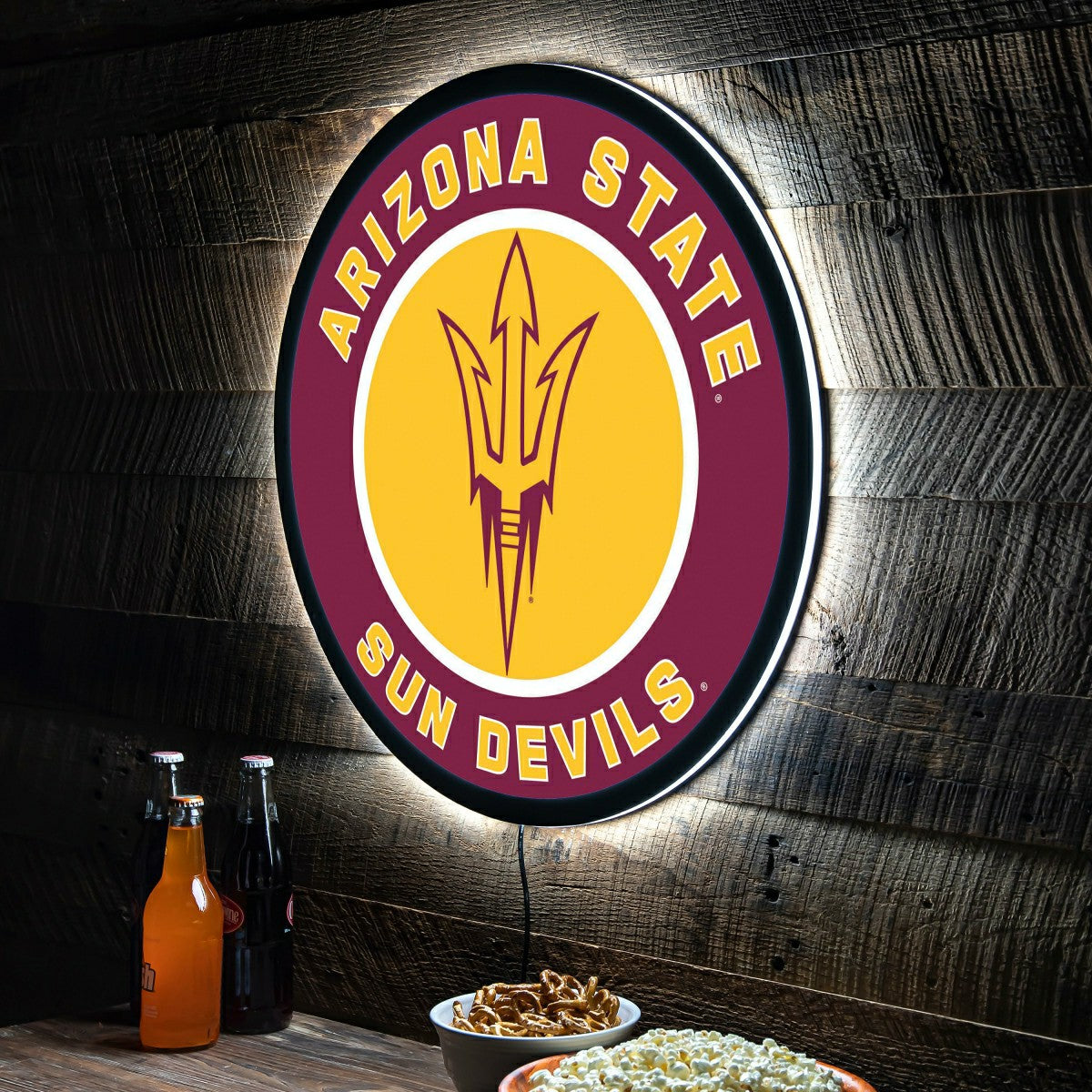 LED Wall Decor, Round, Arizona State University - Collegiate Home
