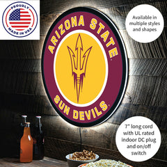 LED Wall Decor, Round, Arizona State University - Collegiate Home