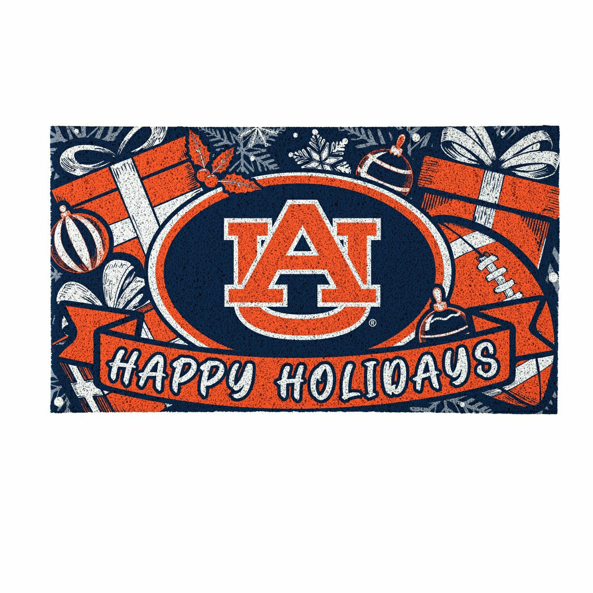Auburn University Holiday PVC Mat, 28"x16" - Collegiate