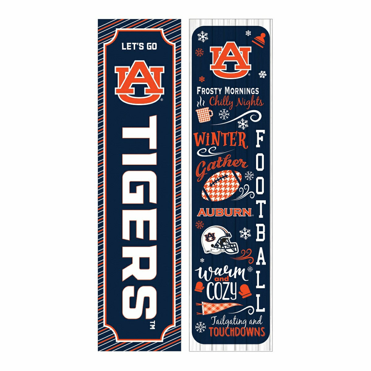 46" Double Sided Leaner, Auburn University, Winter Seasonal - Collegiate Home