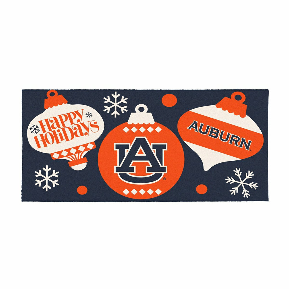 Auburn University Holiday Flocked Coir Sassafras Switch Mat, 22"x10" - Collegiate