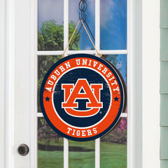 Auburn University Round Door Décor with Hanging Rope, 18x18 - Collegiate Home