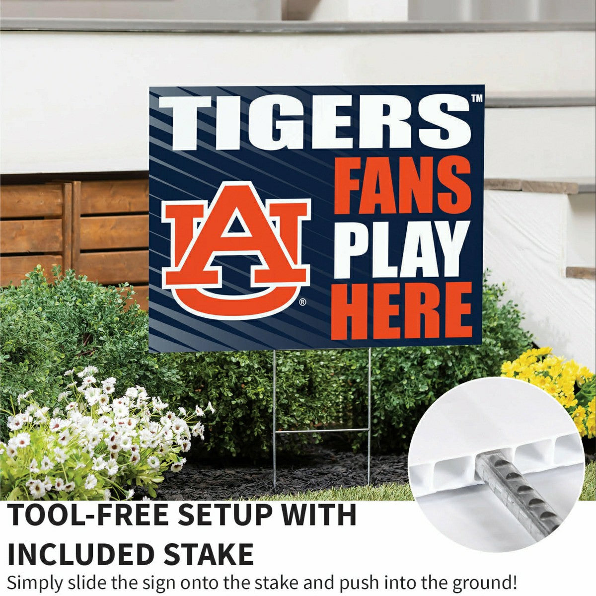 Auburn University Coroplast Yard Sign "Fans Play Here" - Collegiate Home