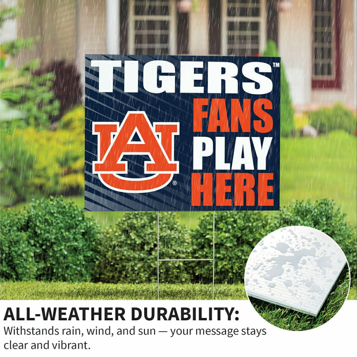 Auburn University Coroplast Yard Sign "Fans Play Here" - Collegiate Home