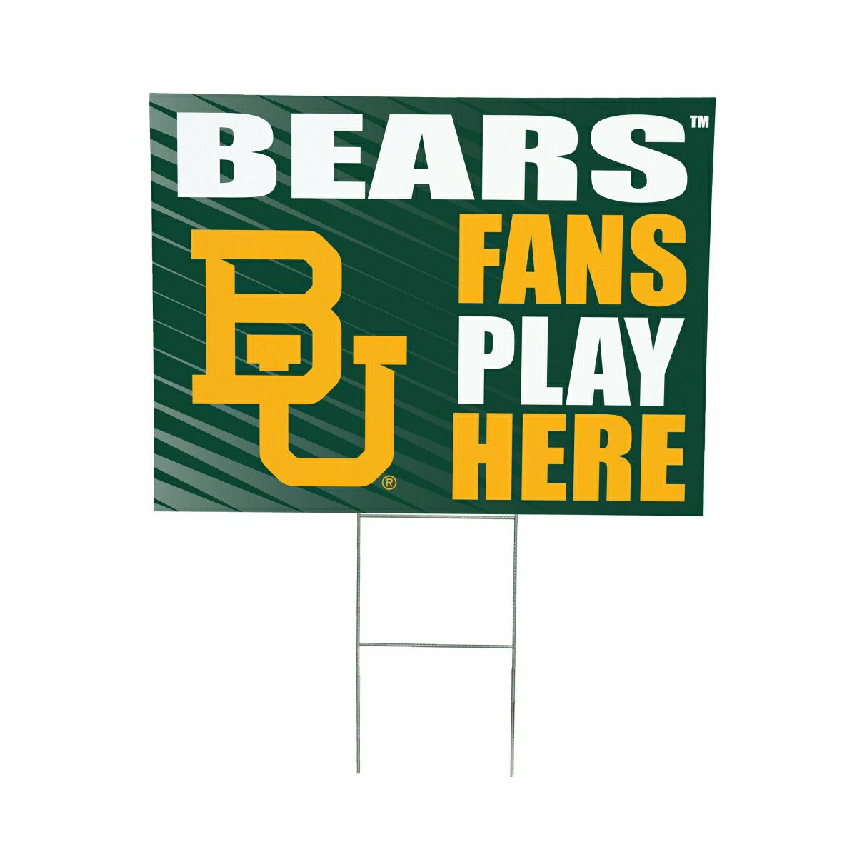 Baylor University Coroplast Yard Sign "Fans Play Here" - Collegiate Home