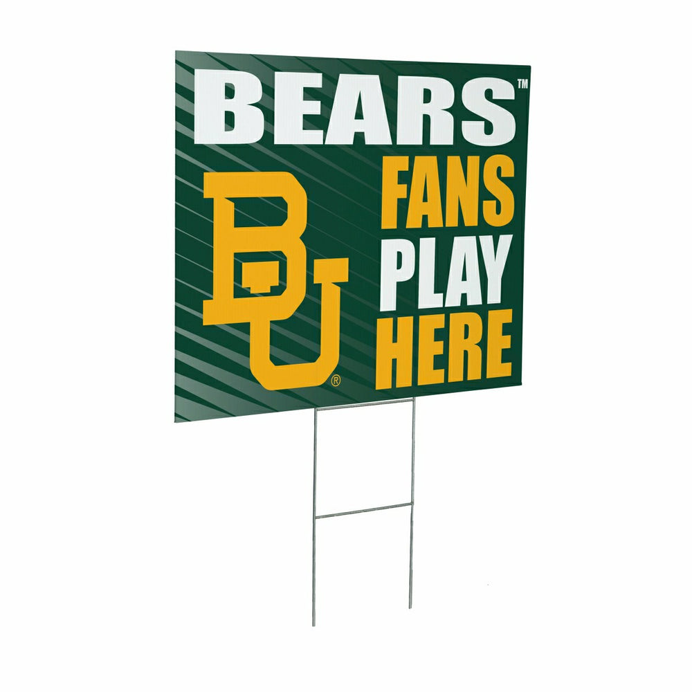 Baylor University Coroplast Yard Sign "Fans Play Here" - Collegiate Home