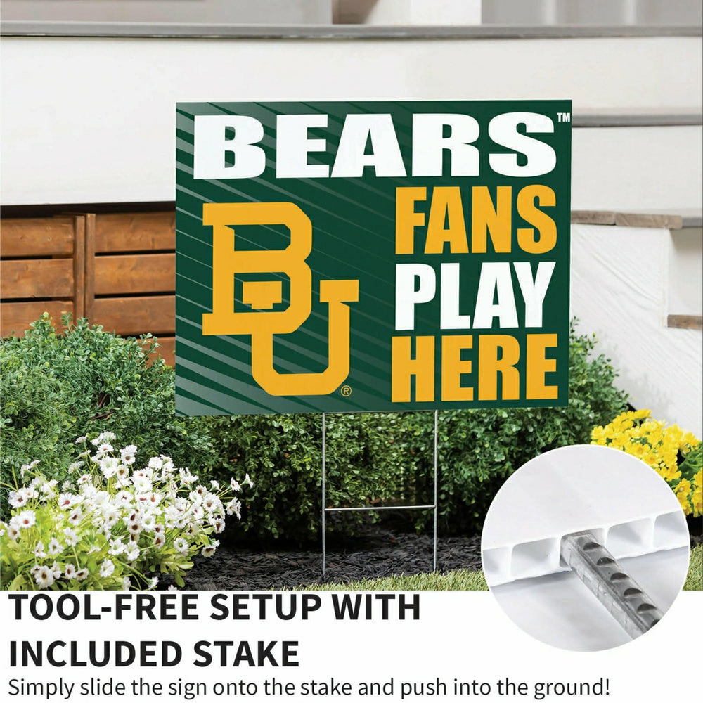 Baylor University Coroplast Yard Sign "Fans Play Here" - Collegiate Home