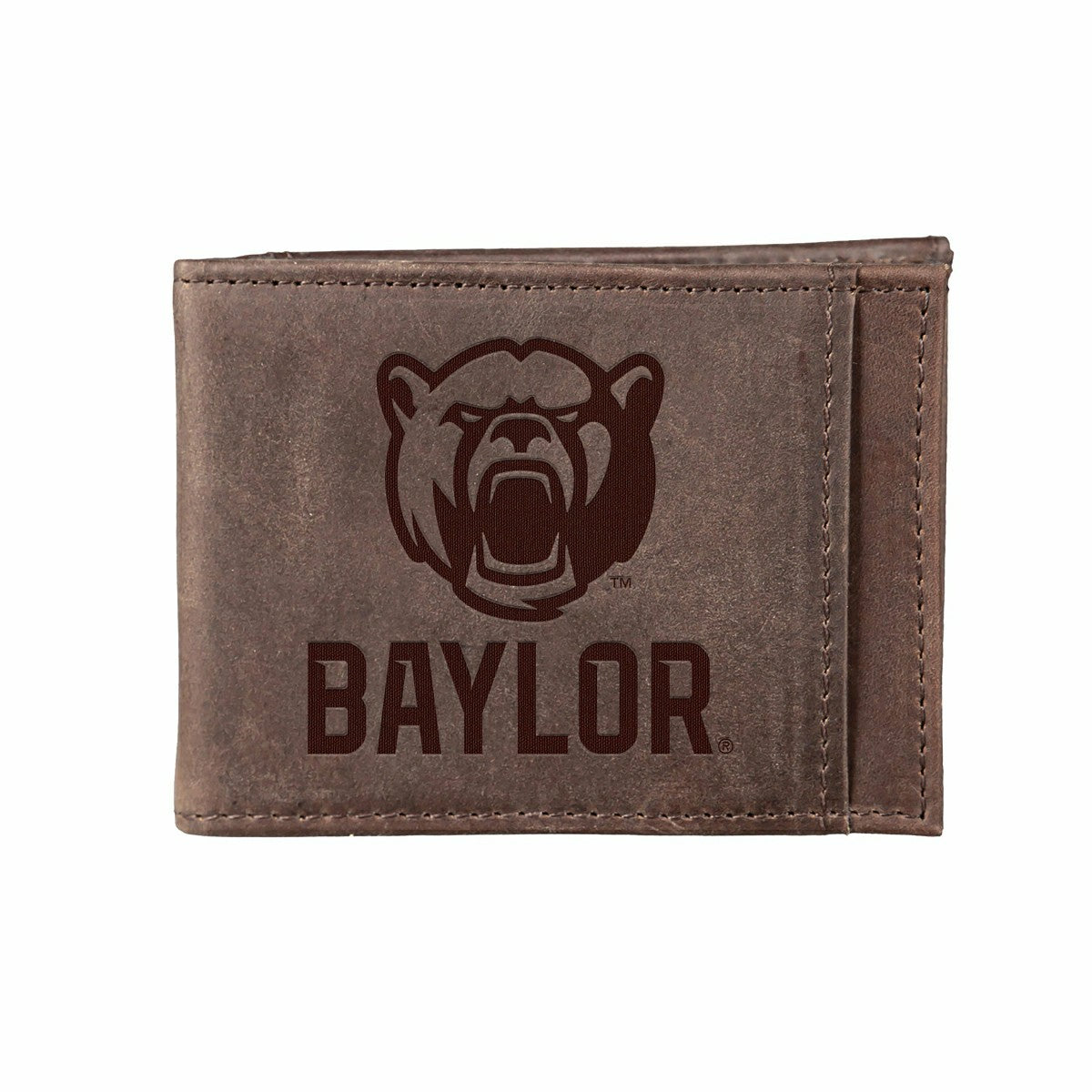 Front Pocket Wallet w/ RFID Blocking, Baylor University, Brown - Collegiate Home