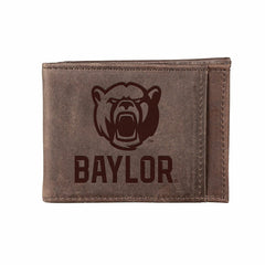 Front Pocket Wallet w/ RFID Blocking, Baylor University, Brown - Collegiate Home