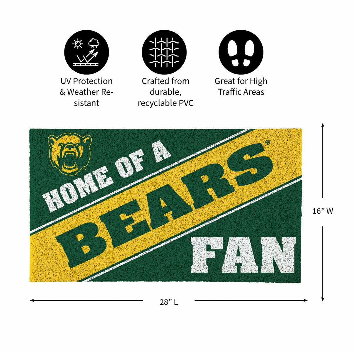 Baylor University, PVC Mat COLOR, Home of a Fan - Collegiate