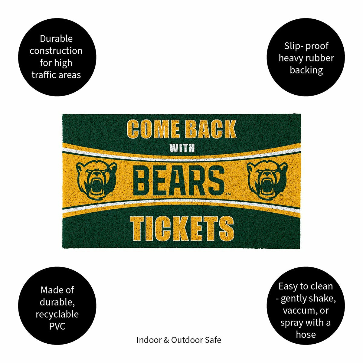 28" x 16" PVC Trapper Mat, Come Back with Tickets, Baylor University - Collegiate