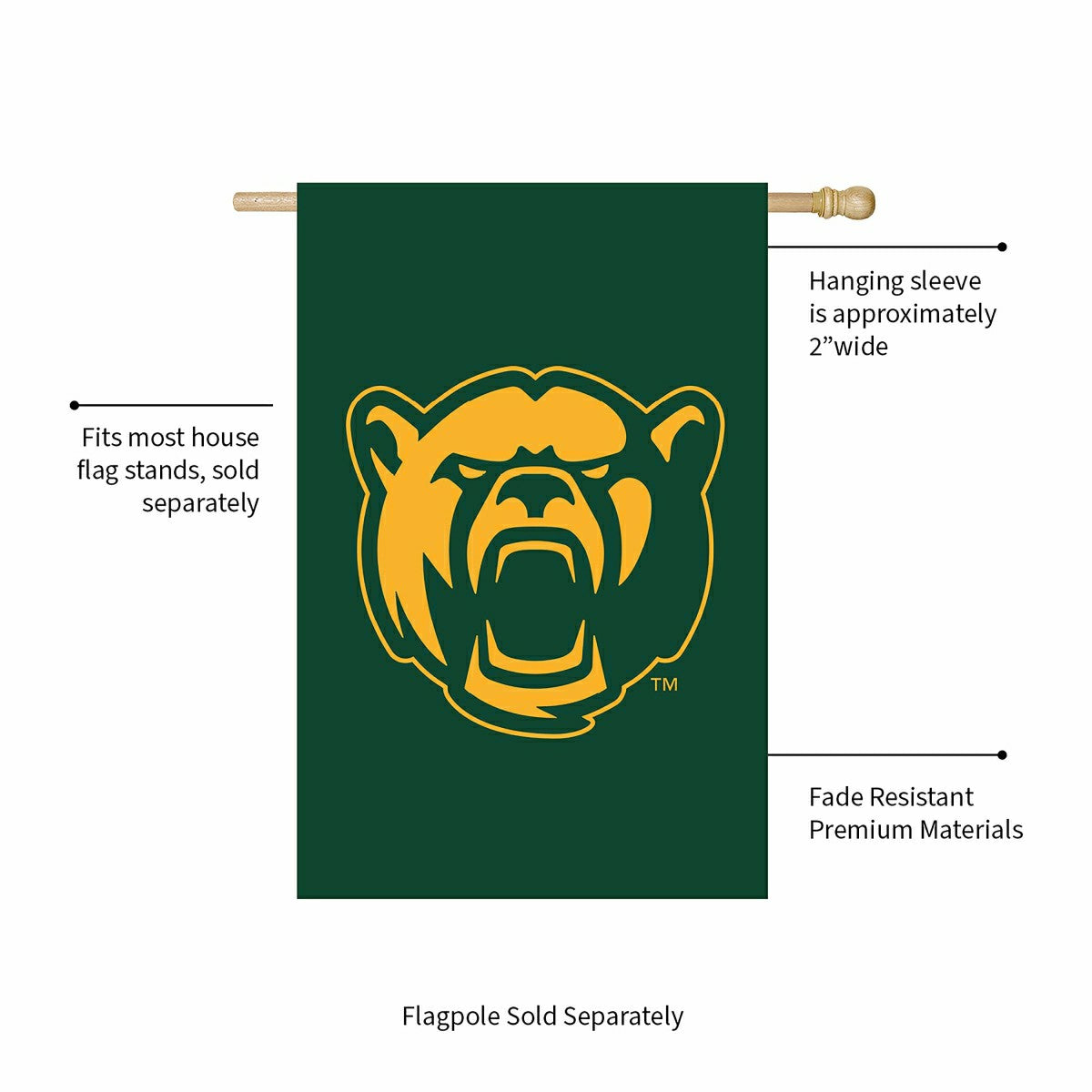 Baylor University Applique House Flag - Collegiate Home