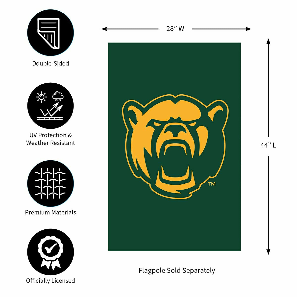 Baylor University Applique House Flag - Collegiate Home