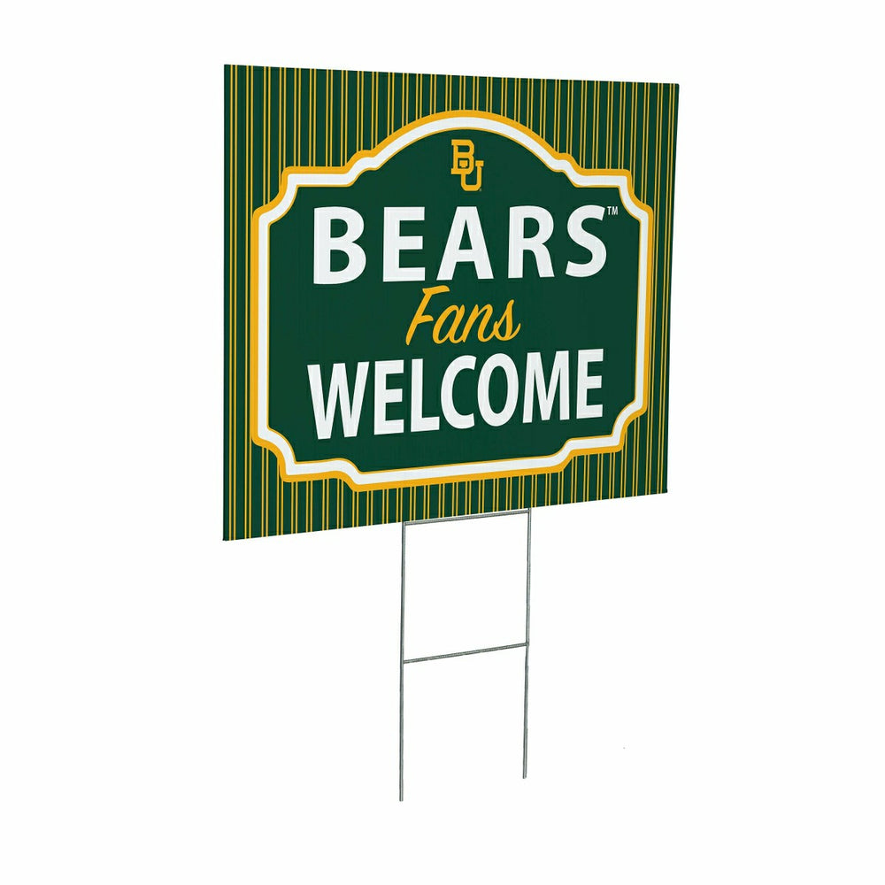 Baylor University Coroplast Yard Sign, "Fans Welcome" - Collegiate Home